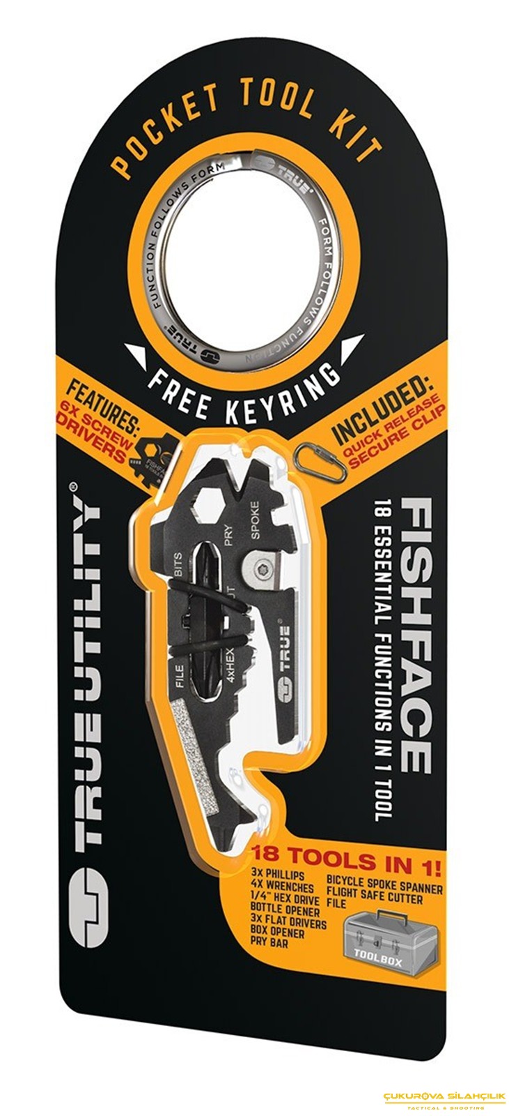 ​True Utility 206K Fishface 18 Fonksiyonlu Anahtarlık