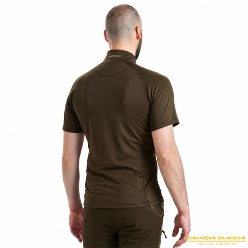 Deerhunter Yaka Fermuarlı Yeşil T-Shirt
