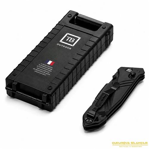 TB Outdoor CAC G10 Saplı Tirbüşonlu Serrated Çakı Siyah