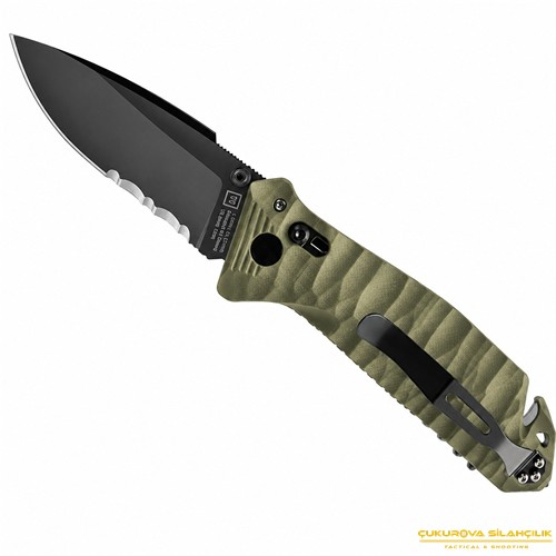 TB Outdoor CAC G10 Saplı Tirbüşonlu Serrated Çakı Yeşil