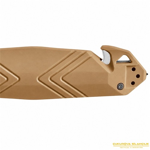 TB Outdoor CAC PA6 Saplı Tirbüşonlu Serrated Çakı Kahverengi