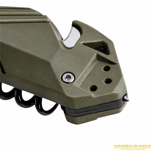 TB Outdoor CAC PA6 Saplı Tirbüşonlu Serrated Çakı Yeşil