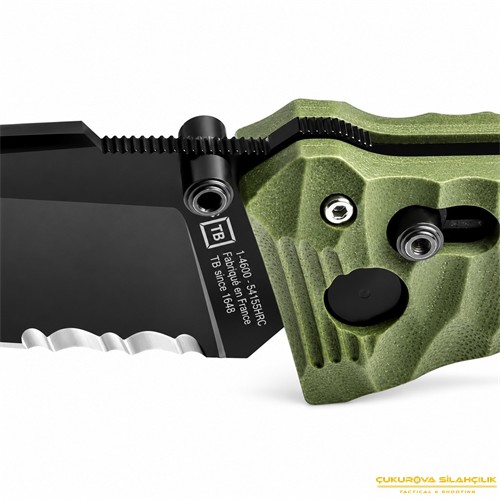 TB Outdoor CAC S200 G10 Saplı Serrated Çakı Siyah