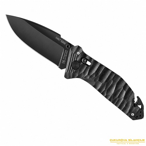 TB Outdoor CAC S200 PA6 Saplı Plain Edge Çakı Siyah