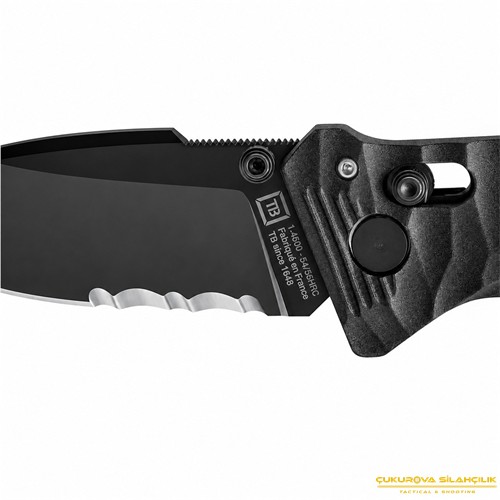 TB Outdoor CAC S200 PA6 Saplı Serrated Çakı Siyah