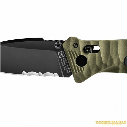 TB Outdoor CAC S200 PA6 Saplı Tirbüşonlu Serrated Çakı Haki