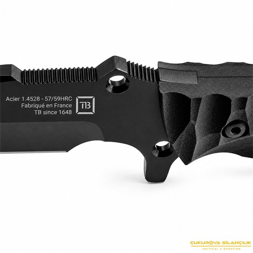 TB Outdoor Maraudeur G10 Saplı Plain Edge Bıçak Siyah