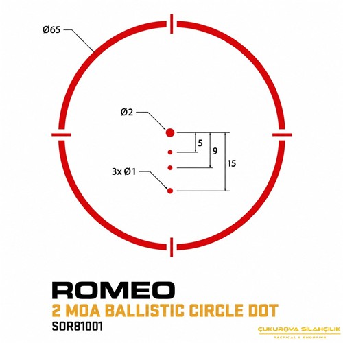 Sig Sauer ROMEO8H Ballistic Red Dot Nişangâh