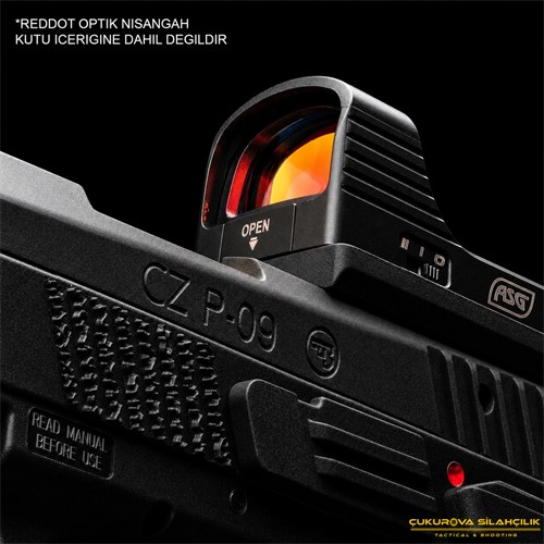 ASG CZ P-09 OR Optik Hazır Siyah Blowback 6 Mm. Co2 Airsoft Tabanca