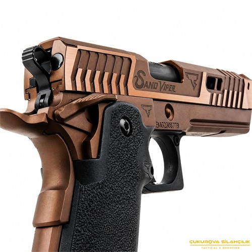 EMG Taran Tactical Innovations Lisanslı Sand Viper 2011 Hi-Capa John Wick 4 GBB Airsoft Tabanca